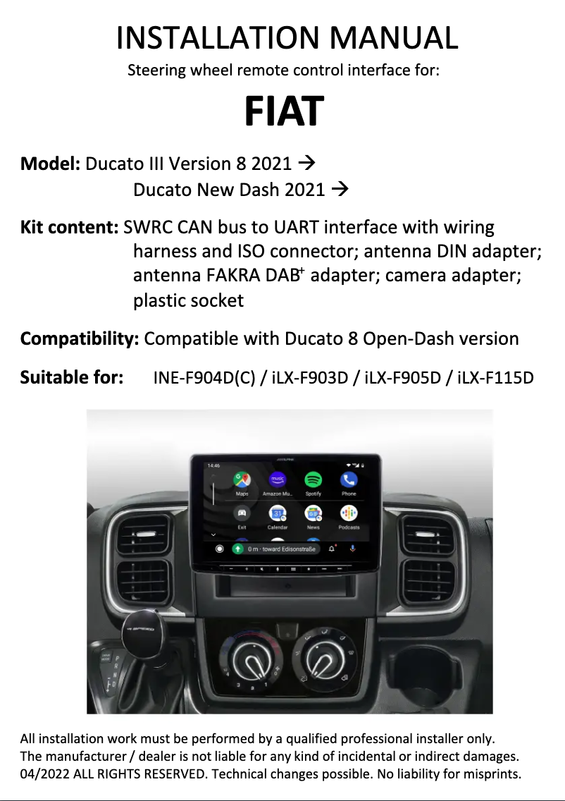 Image de la première page du manuel de l'appareil KIT-F9FI-DU8