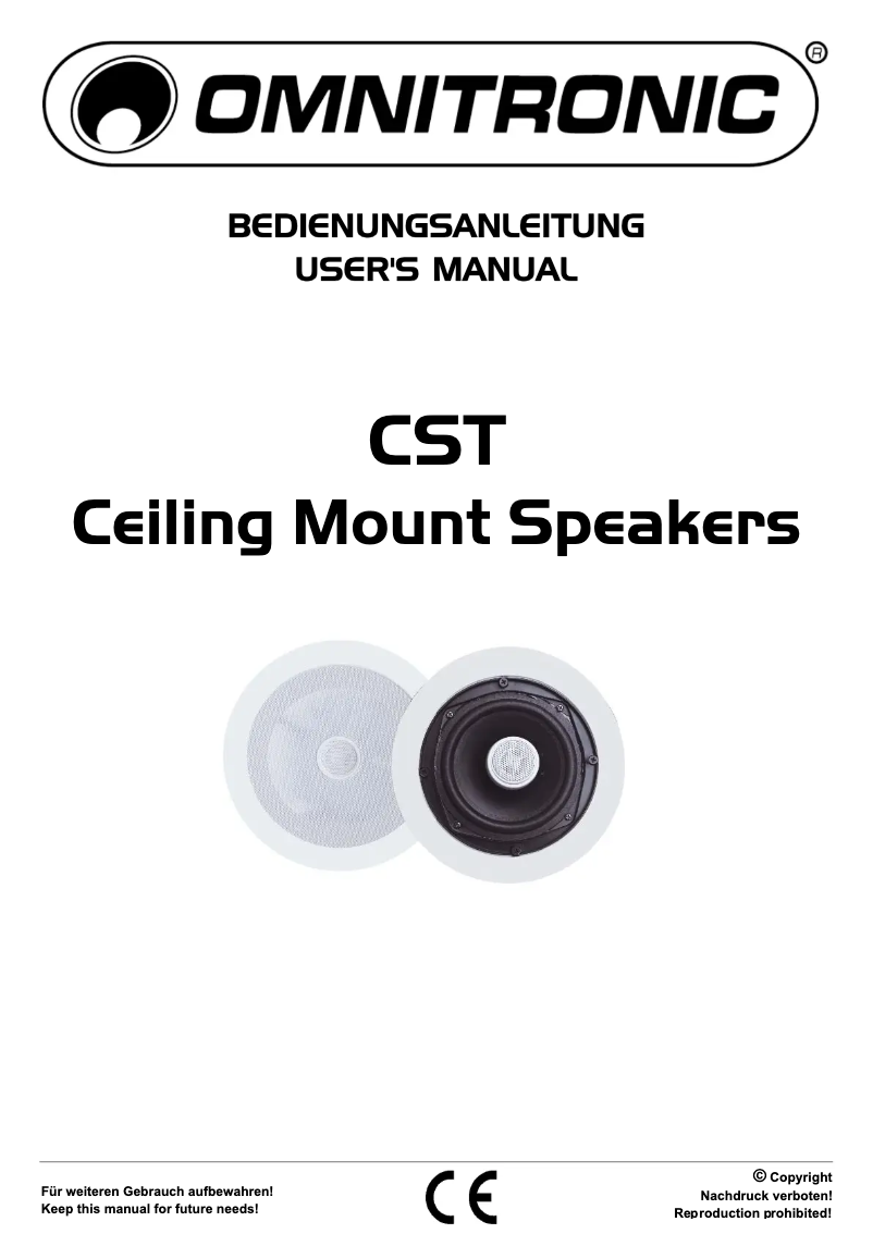 Page 1 de la notice Manuel utilisateur Omnitronic CST-8