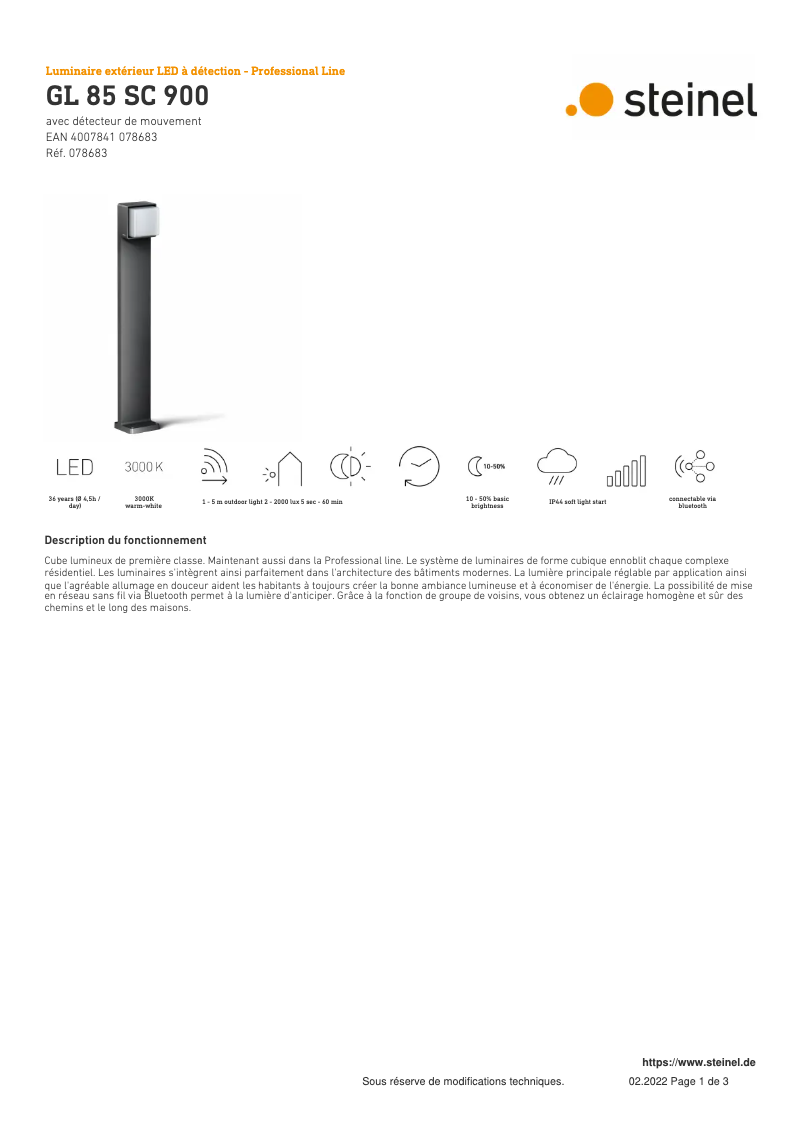 Image de la première page du manuel de l'appareil GL 85 SC 900