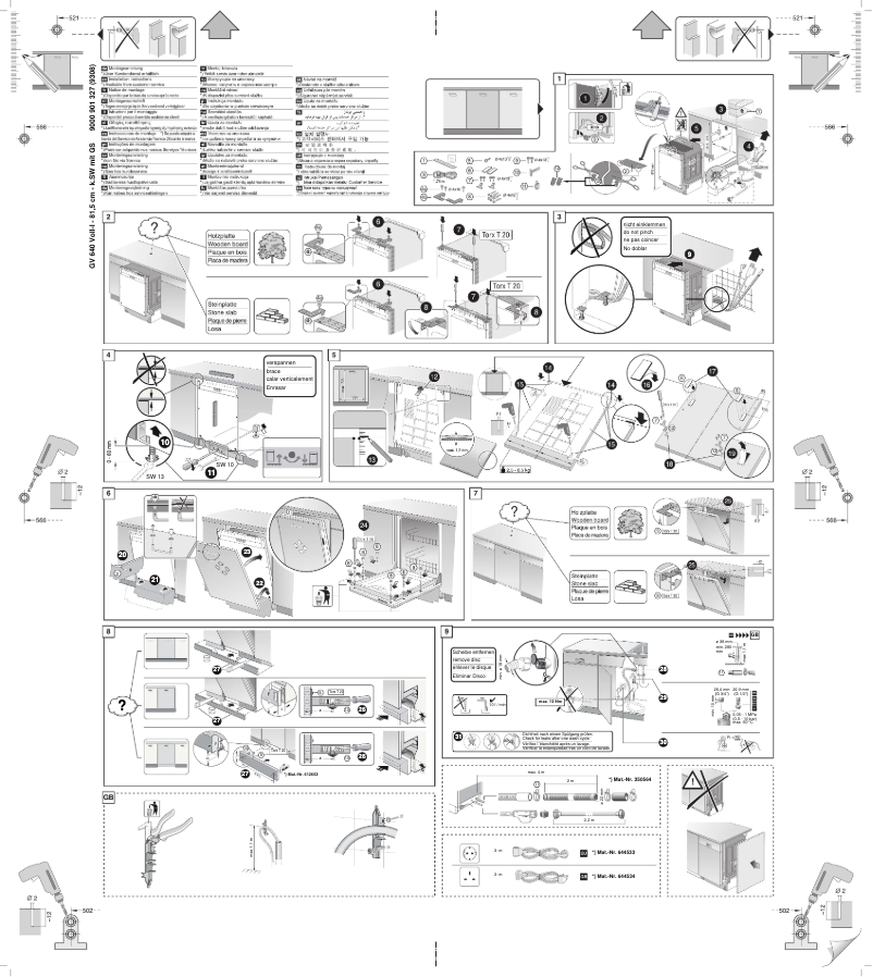Page 1 de la notice Guide d'installation Bosch Serie 6 SMV86L10DE