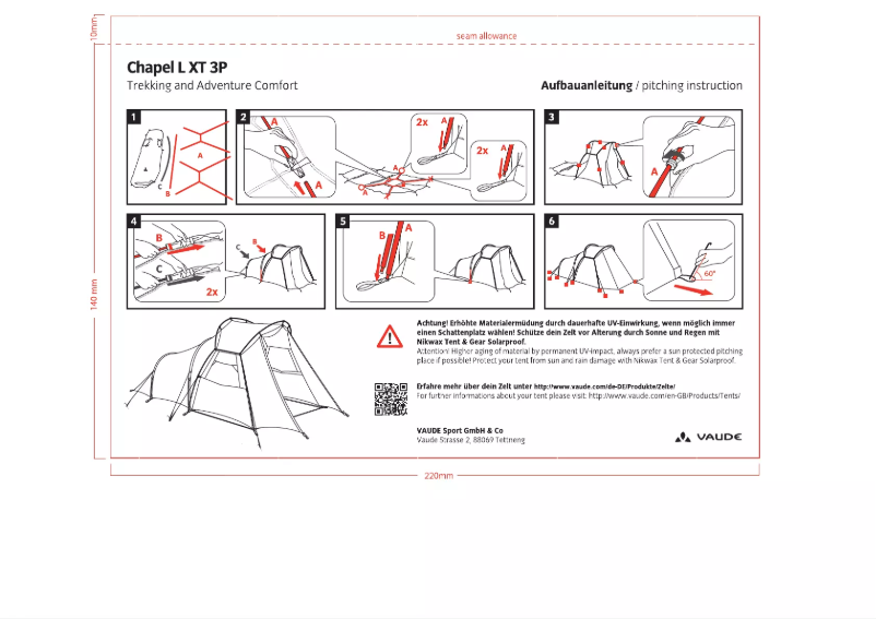Page n°1 - Manuel utilisateur Vaude Chapel L XT 3P