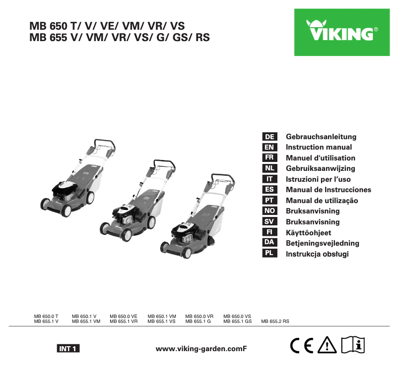 Page 1 de la notice Manuel utilisateur Viking MB 655 VS