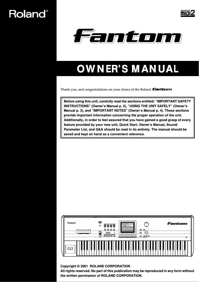 Página 1 del manual Manual de usuario Roland Fantom FA-76
