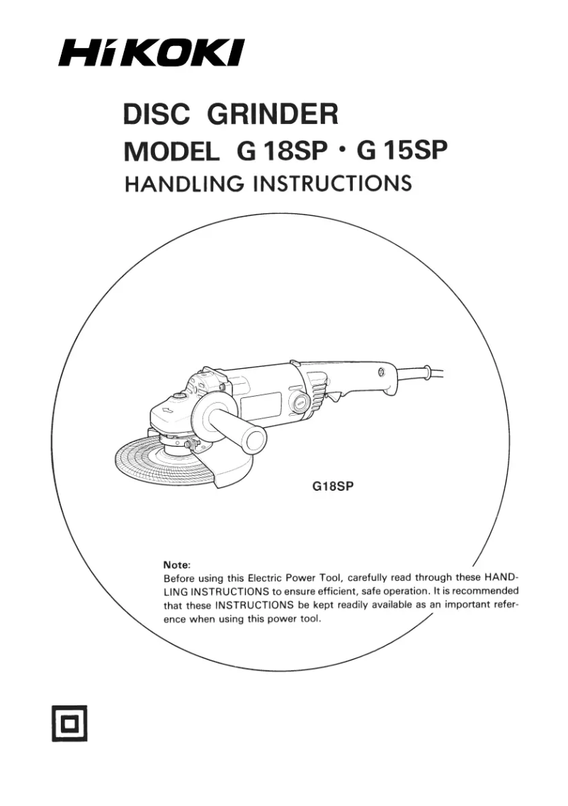 Page n°1 - Manuel utilisateur HiKOKI G 18SP