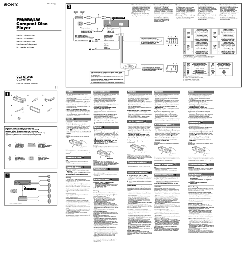 Image de la première page du manuel de l'appareil CDX-GT200S
