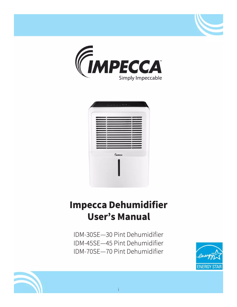 Page n°1 - Manuel utilisateur Impecca IDM-30SE