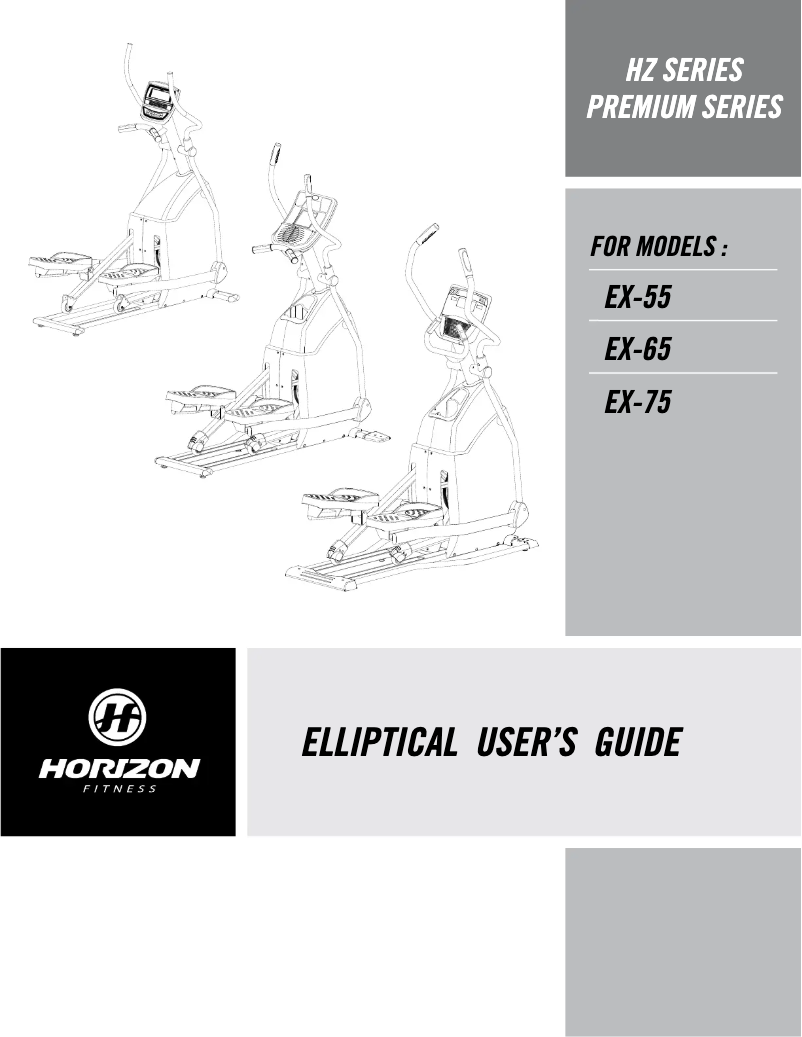 Page 1 de la notice Manuel utilisateur Horizon Fitness Premium EX-65