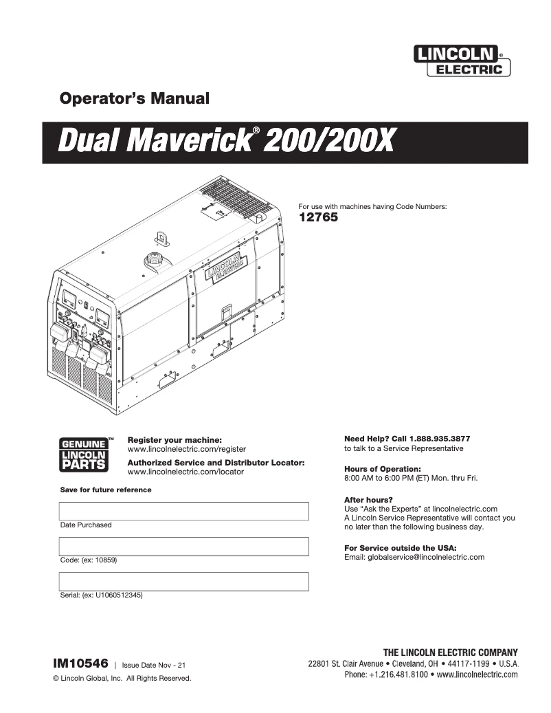 Página 1 del manual Manual de usuario Lincoln Electric Maverick 200X