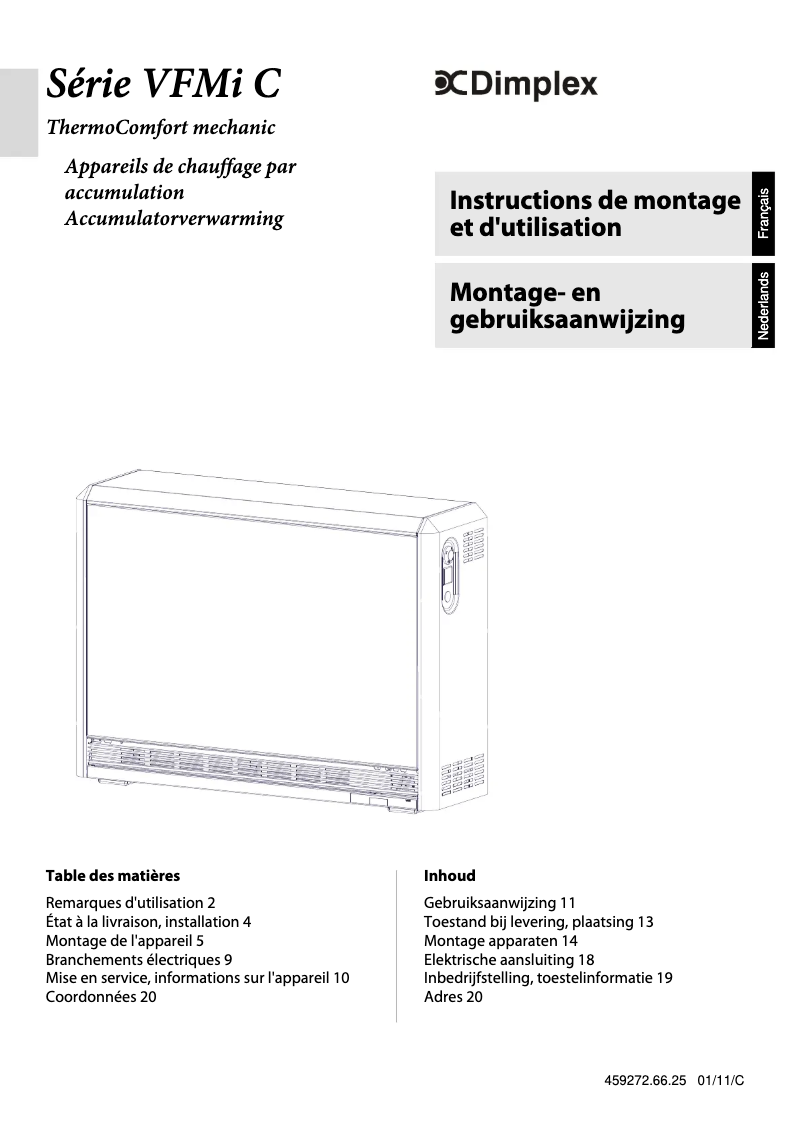 Page 1 de la notice Manuel utilisateur Dimplex VFMi 40C