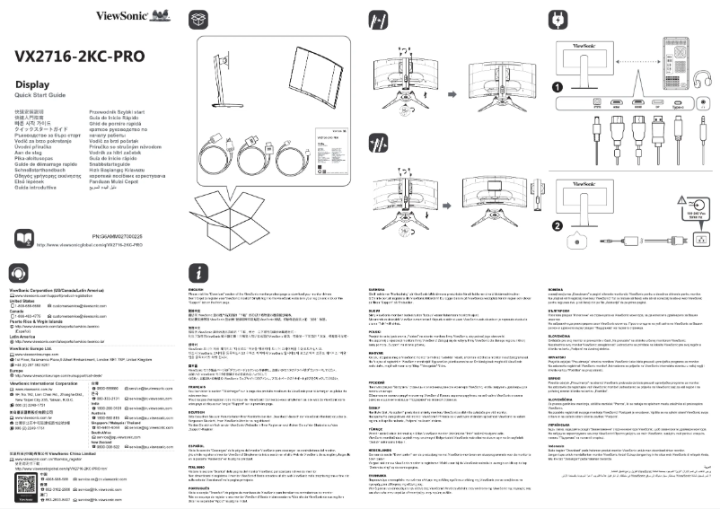 Page 1 de la notice Guide de démarrage rapide Viewsonic VX2716-2KC-PRO