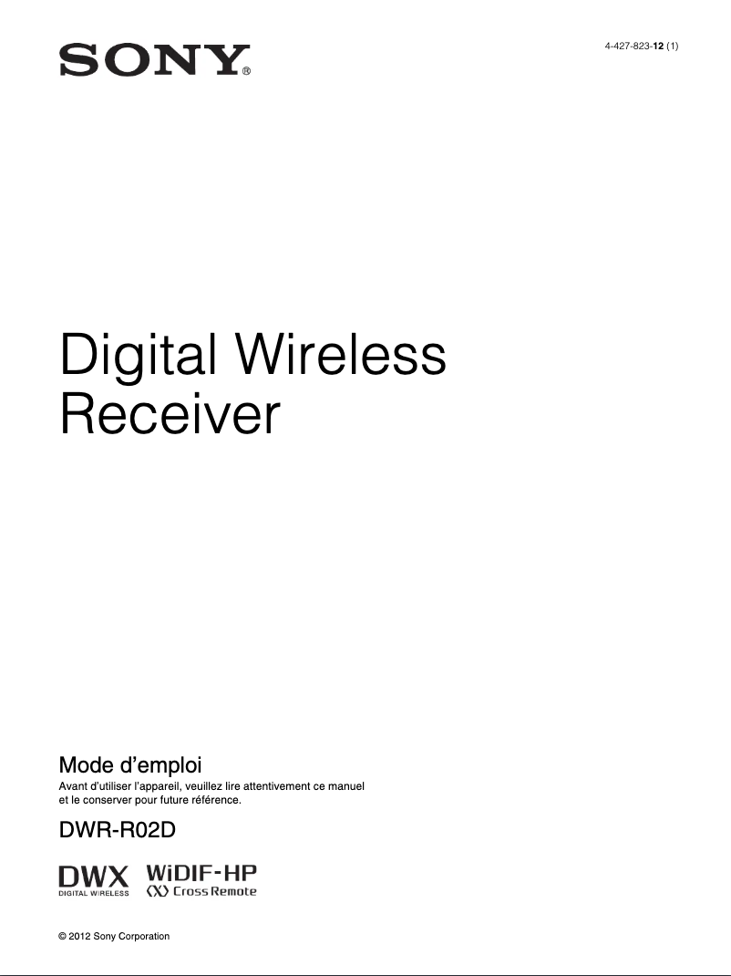 Página 1 del manual Manual de usuario Sony DWR-R02D