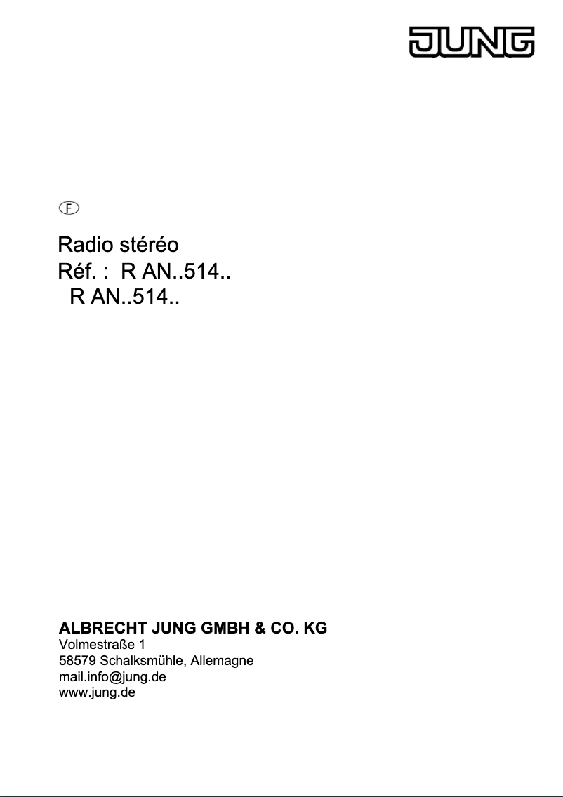 Page 1 de la notice Manuel utilisateur JUNG R AN LS 914 WW