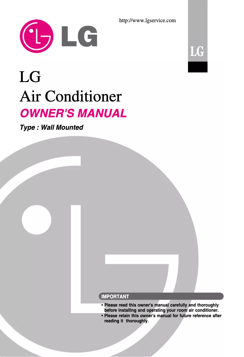 Page n°1 - Manuel utilisateur LG LSNC186C1U0