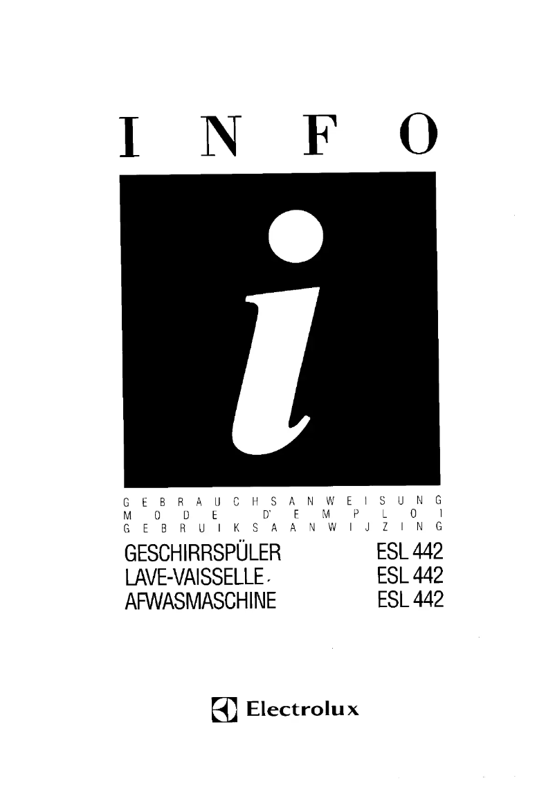 Page 1 de la notice Manuel utilisateur Electrolux ESL442