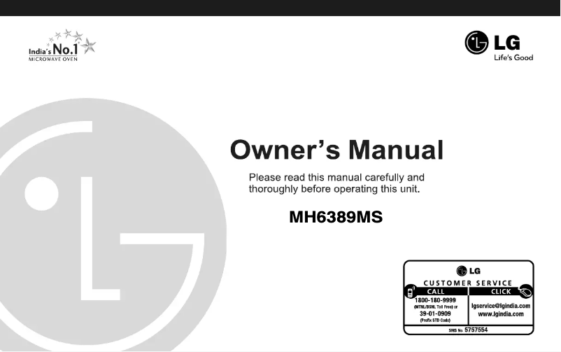 Image de la première page du manuel de l'appareil MH6389MS