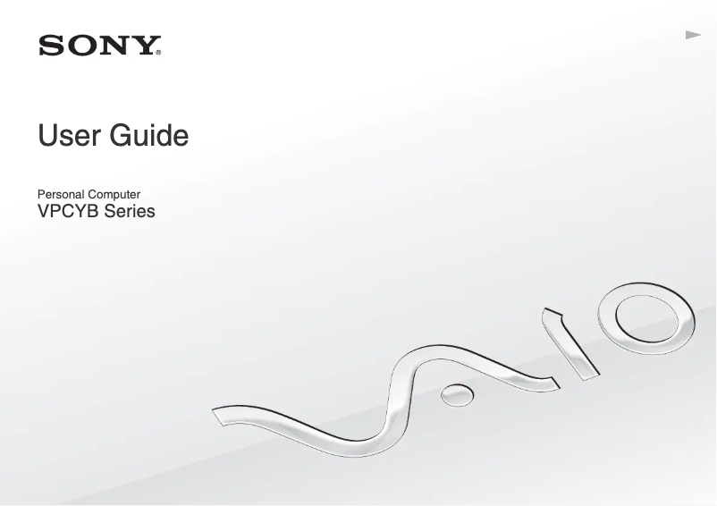 Page n°1 - Manuel utilisateur Sony Vaio VPCYB15KX