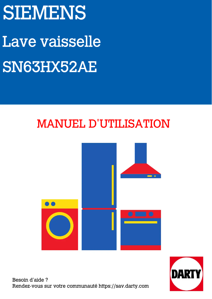 Page 1 de la notice Manuel utilisateur Siemens SN63HX52AE