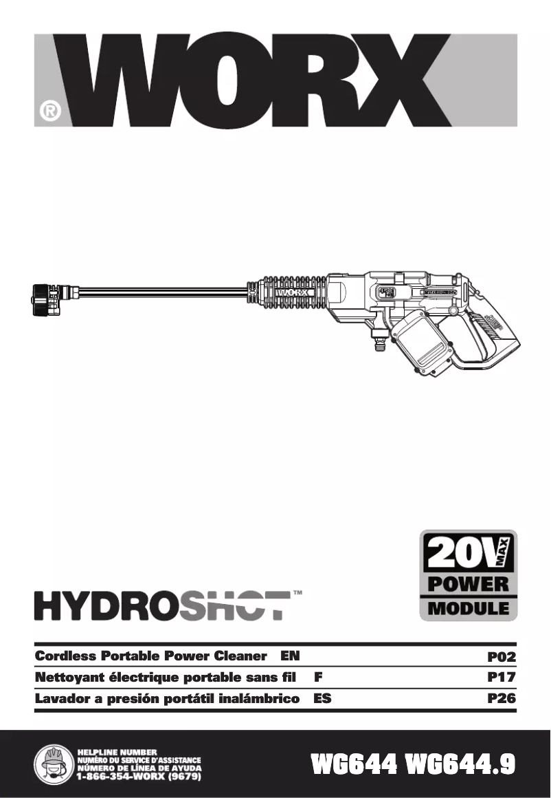 Page 1 de la notice Manuel utilisateur Worx WG644