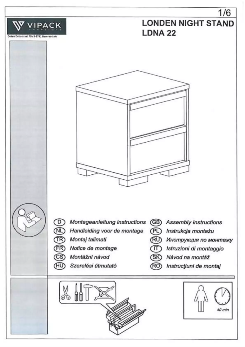 Page n°1 - Manuel utilisateur Vipack London
