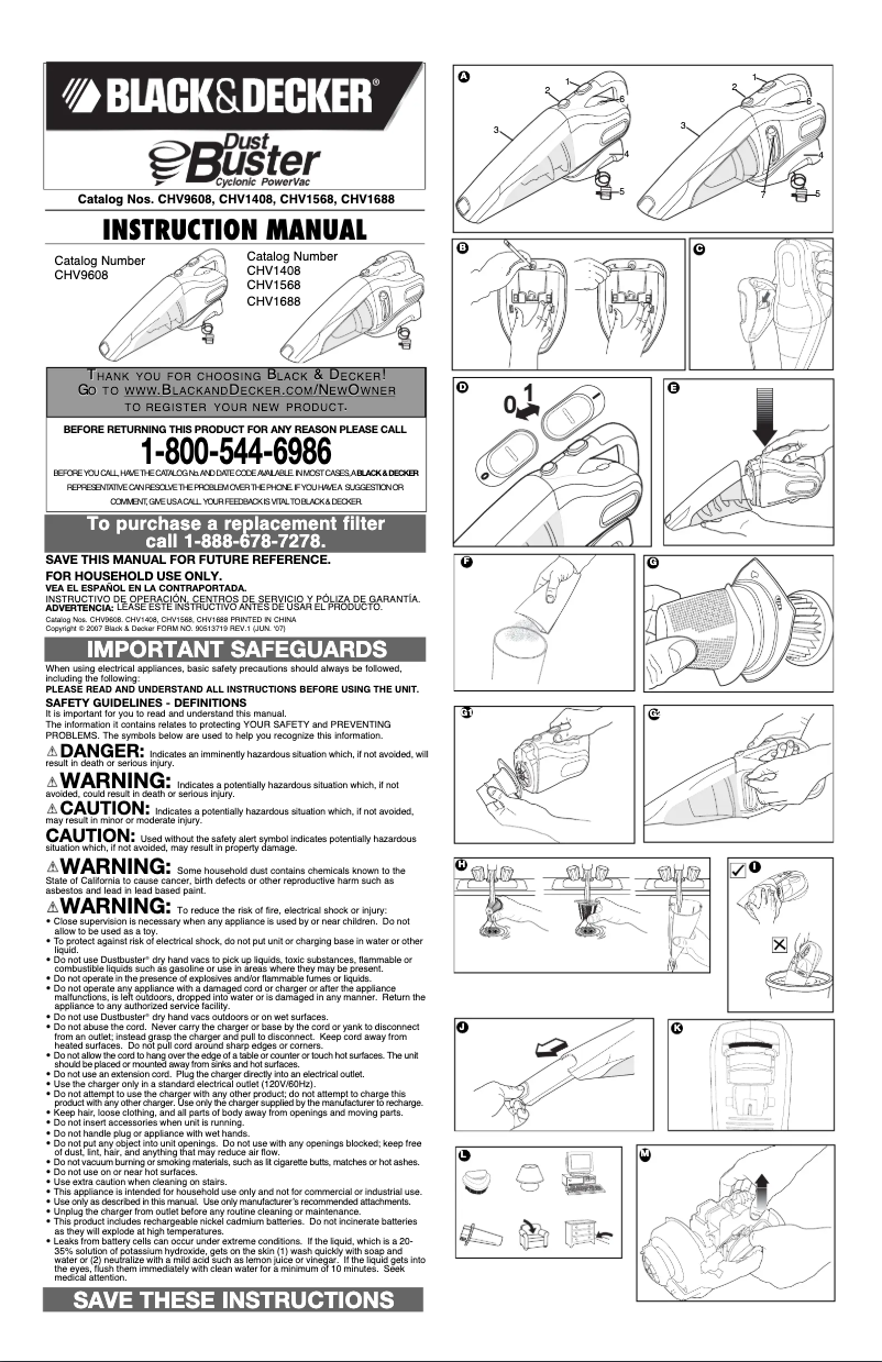 Page n°1 - Manuel utilisateur Black & Decker CHV1568
