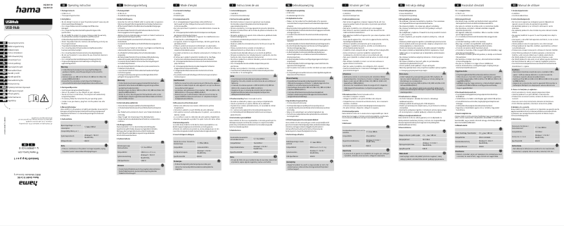 Page n°1 - Manuel utilisateur Hama 00200120