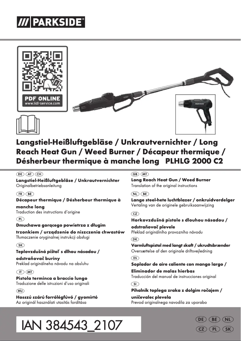 Image de la première page du manuel de l'appareil PLHLG 2000 C2