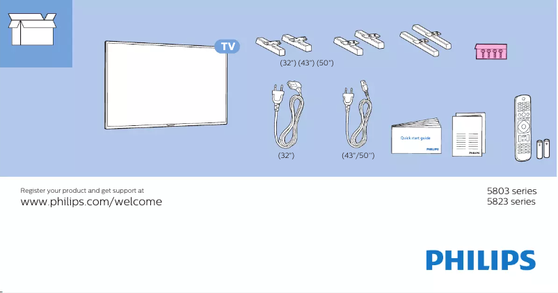 Página 1 del manual Guía de inicio rápido Philips 50PFS5803