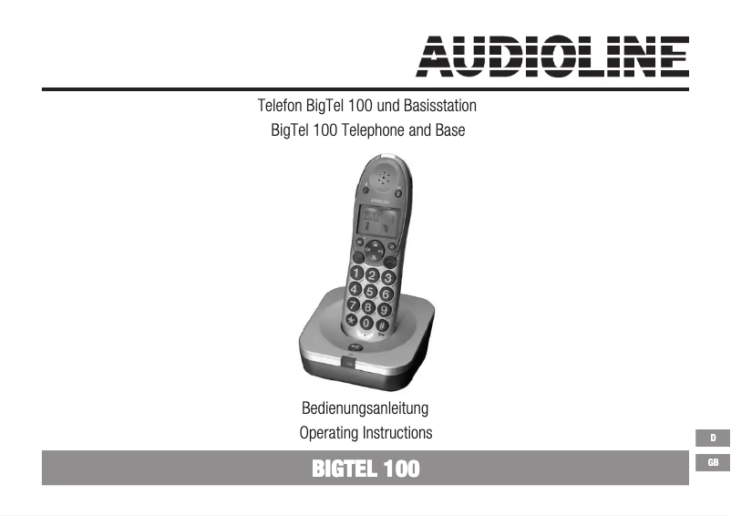 Página 1 del manual Manual de usuario Audioline BigTel 100