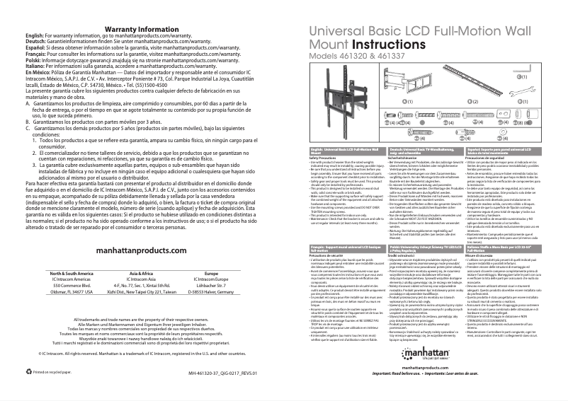 Page n°1 - Manuel utilisateur Manhattan 461320