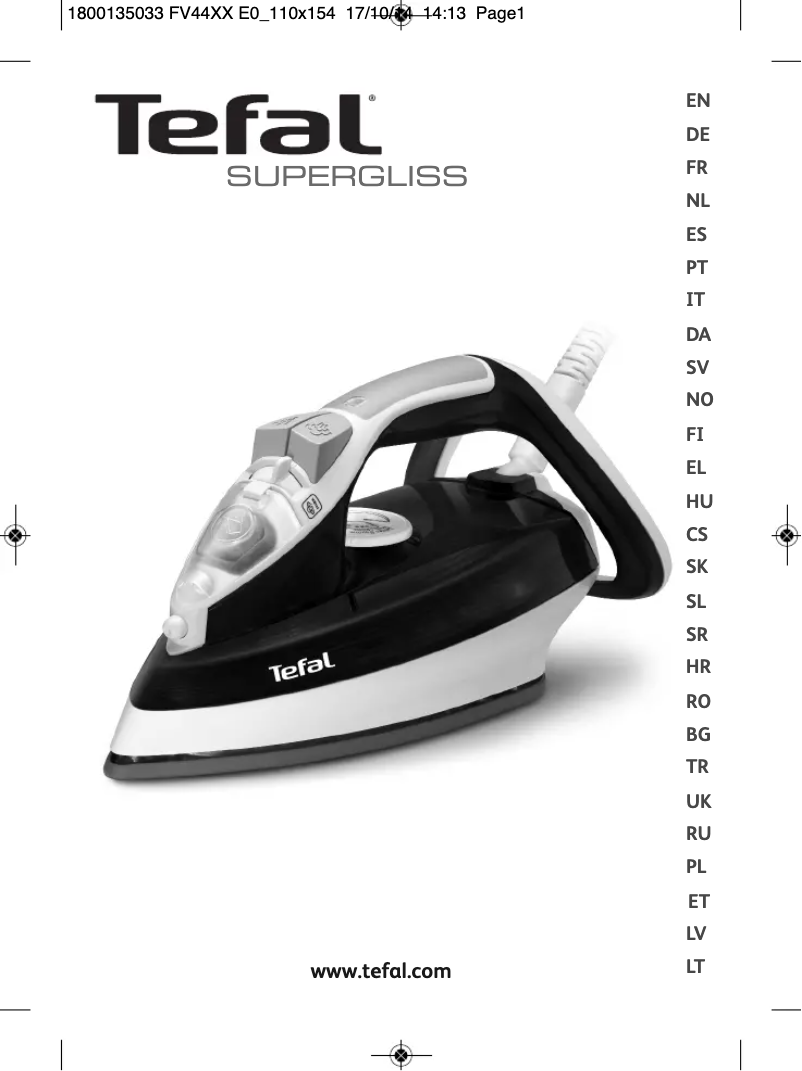 Página 1 del manual Manual de usuario Tefal Supergliss FV4488