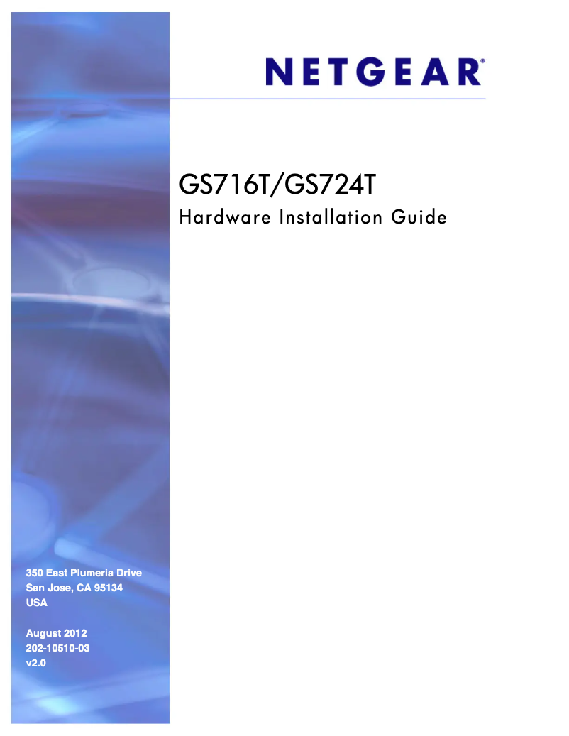 Page n°1 - Guide d'installation Netgear GS716T