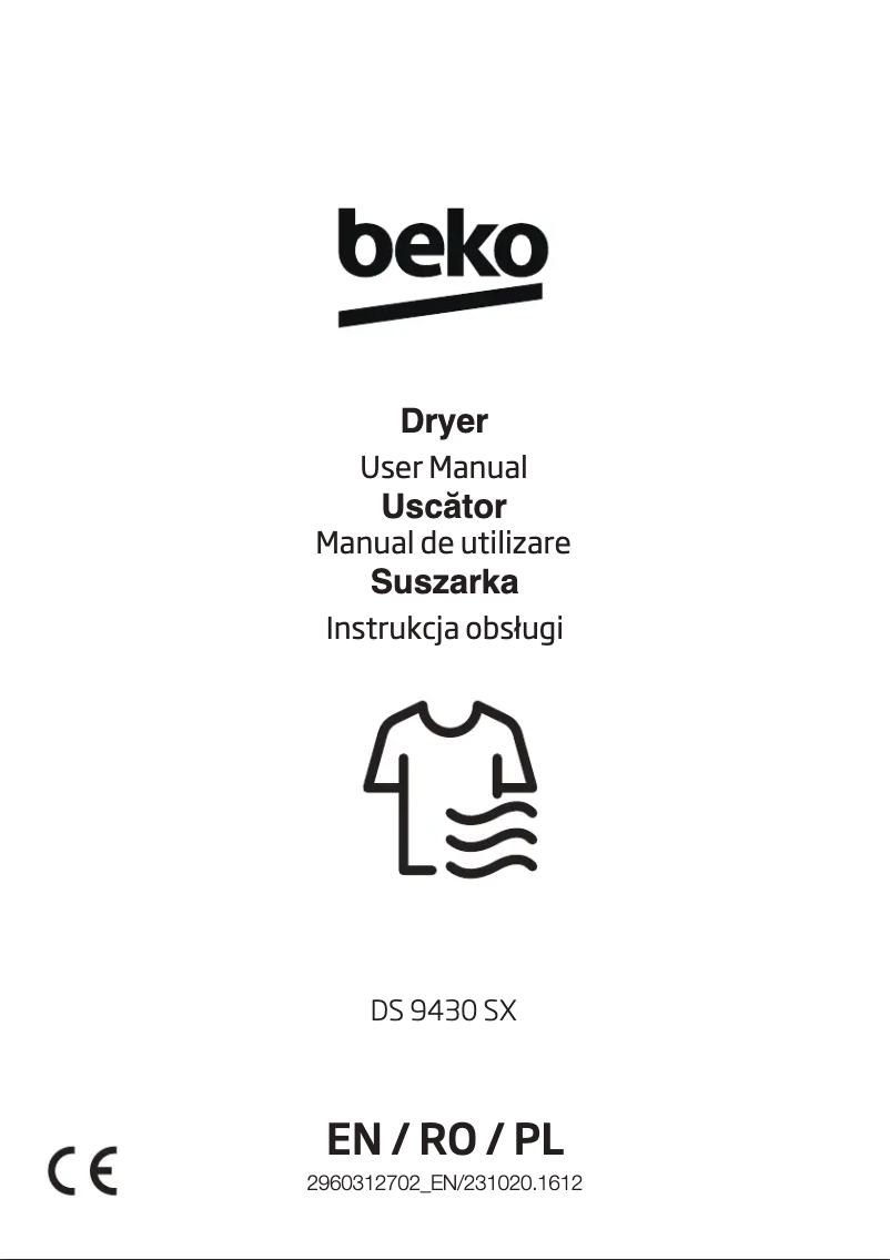 Page 1 de la notice Manuel utilisateur Beko DS 9430 SX