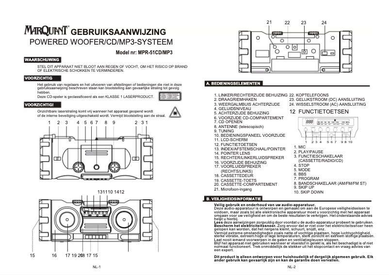 Page n°1 - Manuel utilisateur Marquant MPR51