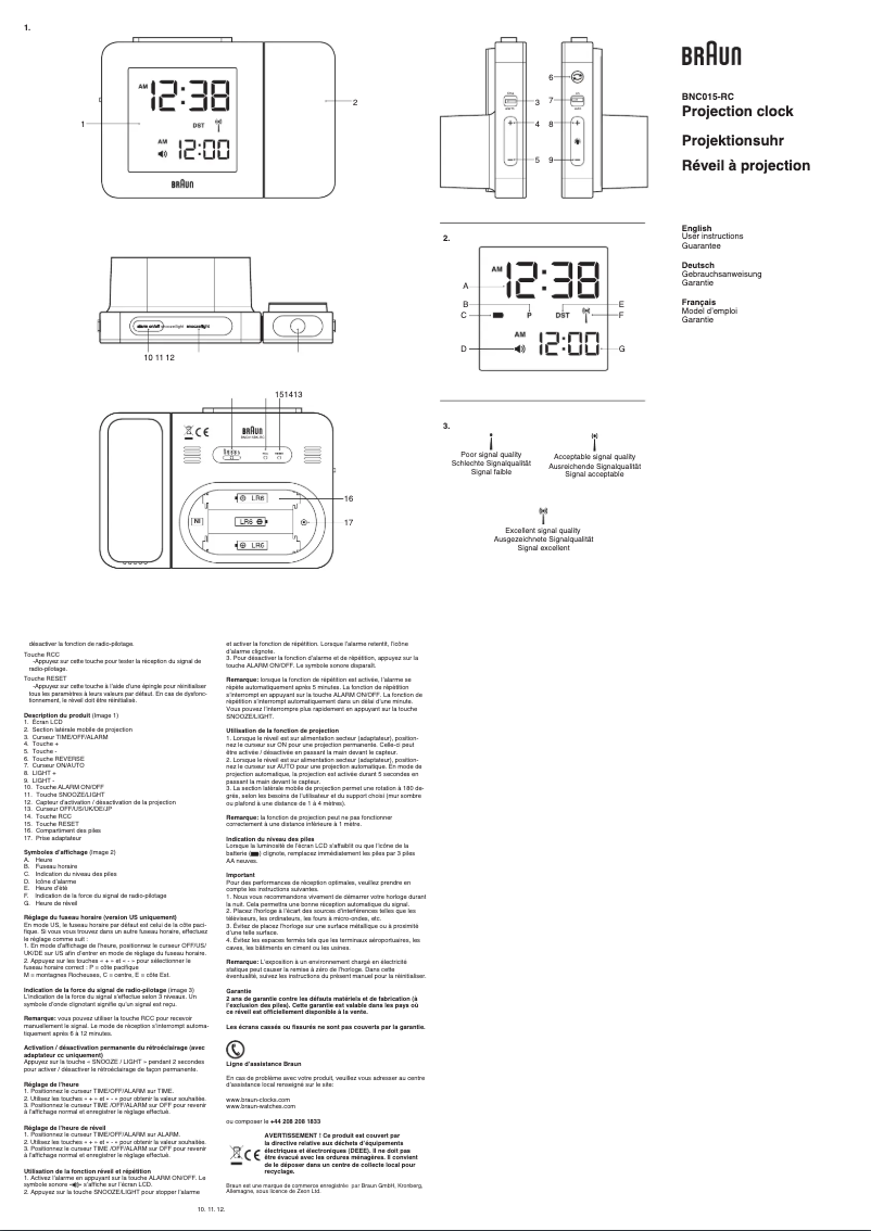 Página 1 del manual Manual de usuario Braun BNC015-RC
