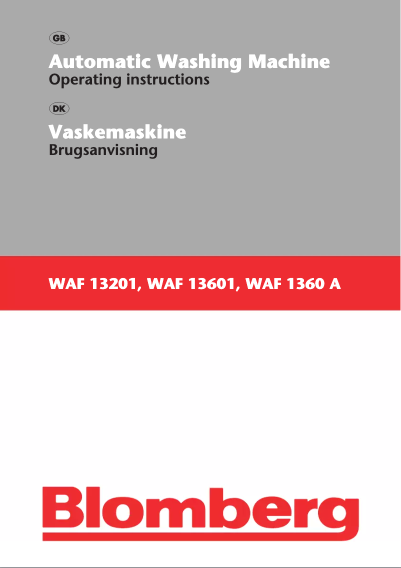 Page n°1 - Manuel utilisateur Blomberg WAF 13201