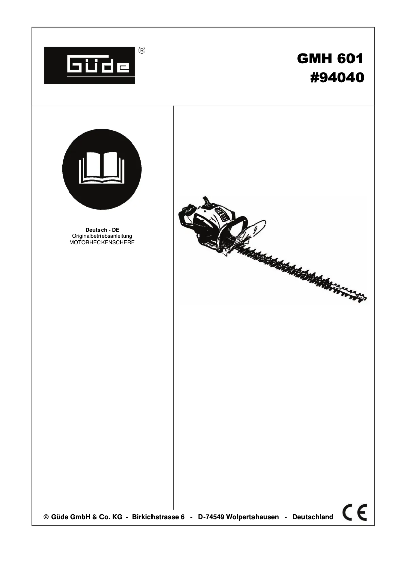 Page 1 de la notice Manuel utilisateur Güde GMH 601