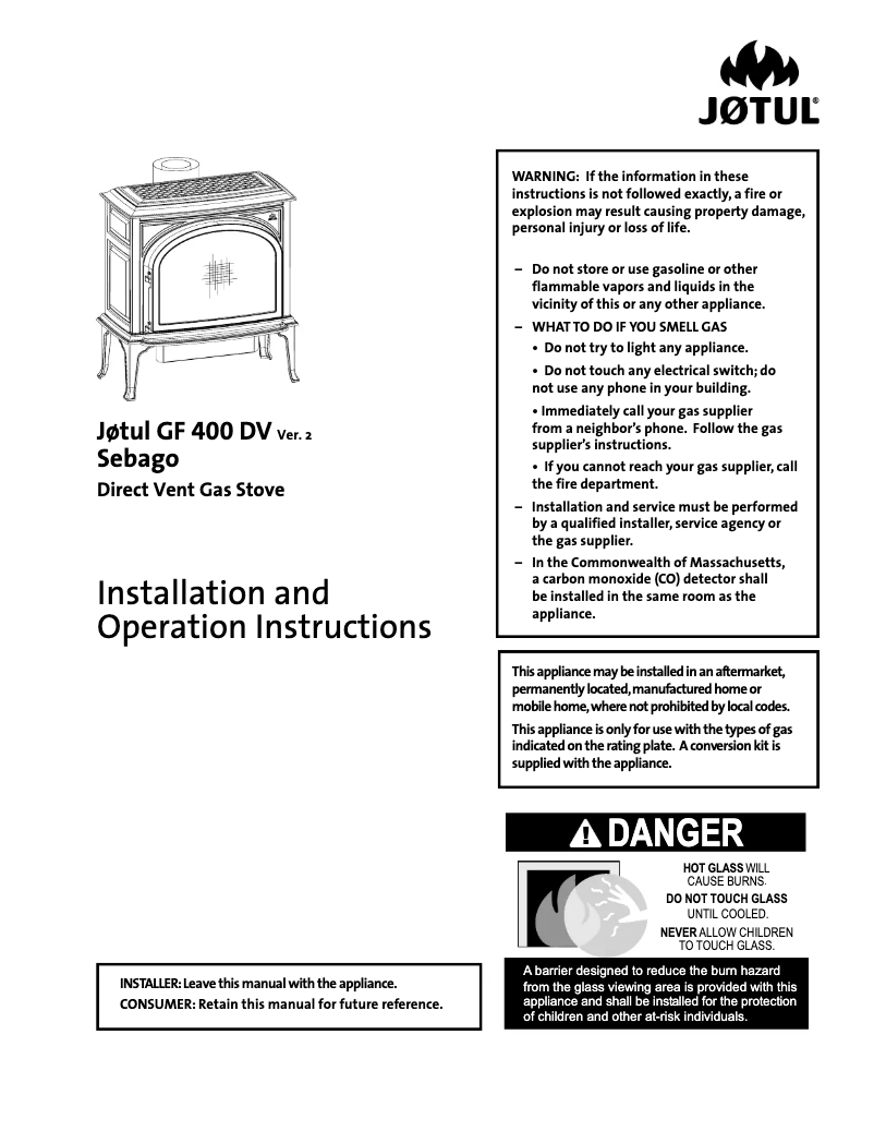 Image de la première page du manuel de l'appareil GF 400 DV Sebago