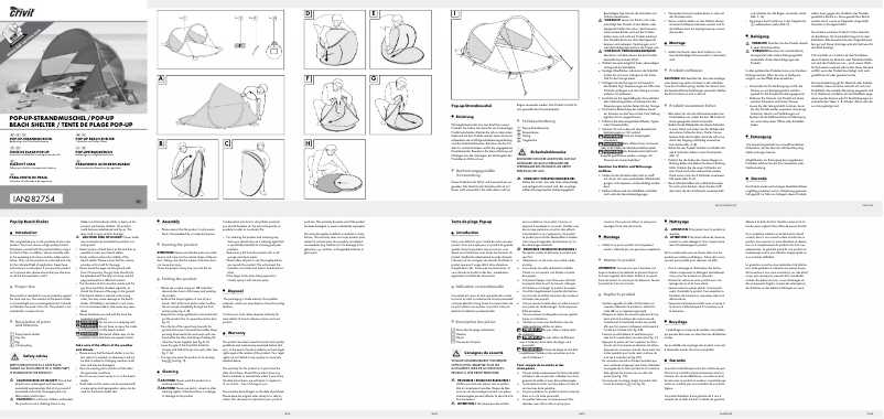 Page 1 de la notice Manuel utilisateur Crivit IAN 282754