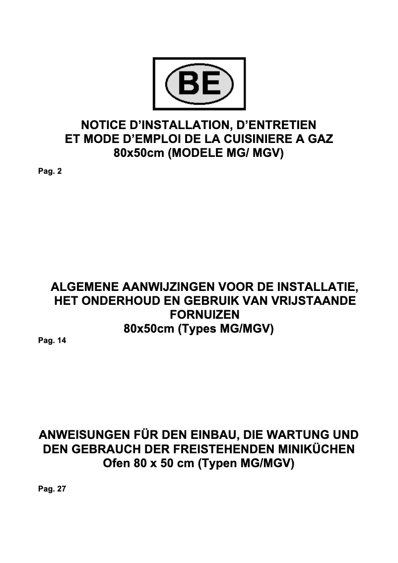 Page n°1 - Manuel utilisateur Bluesky BCG 856