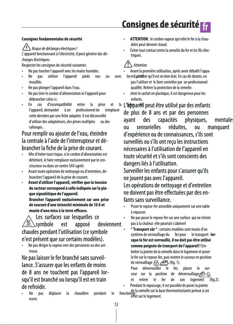 Page 1 de la notice Manuel utilisateur DeLonghi Stirella VVX1845