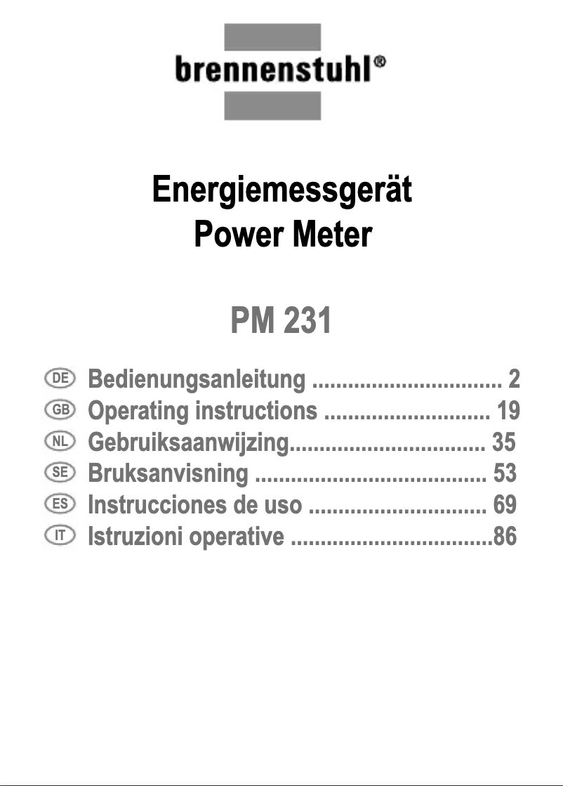 Imagen de la primera página del manual del dispositivo PM 231 E