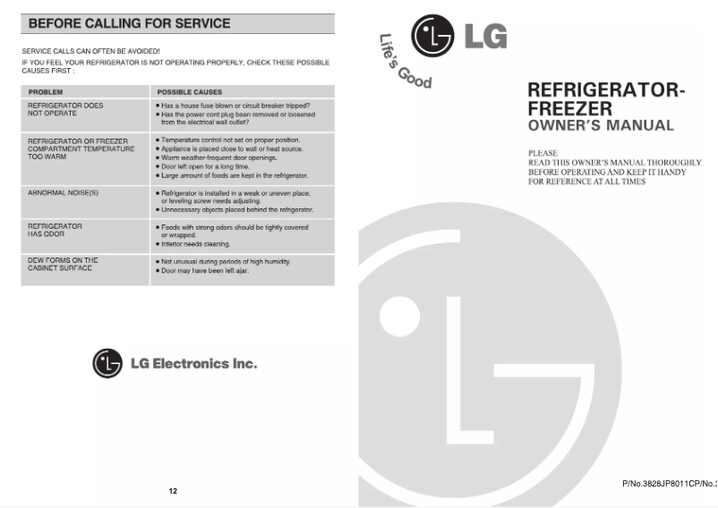 Página 1 del manual Manual de usuario LG GN-253CW