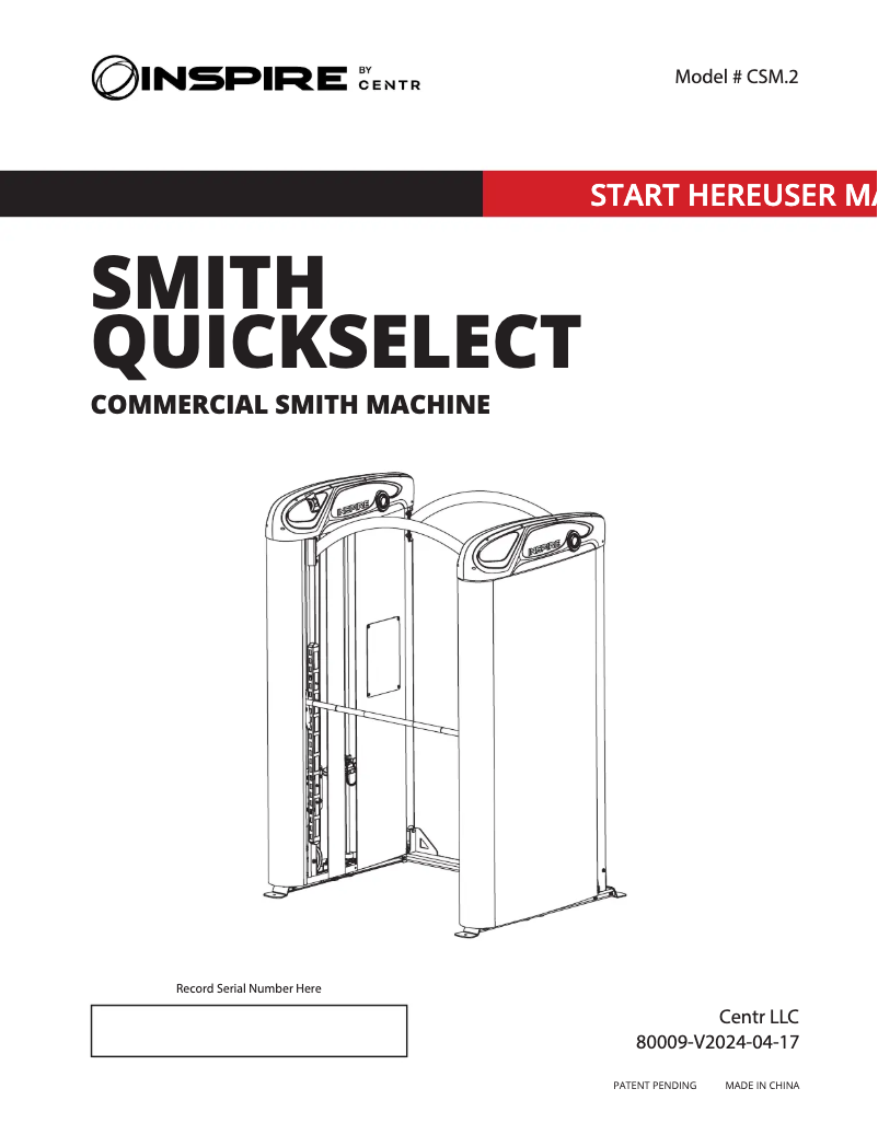 Página 1 del manual Manual de usuario Inspire Smith QuickSelect