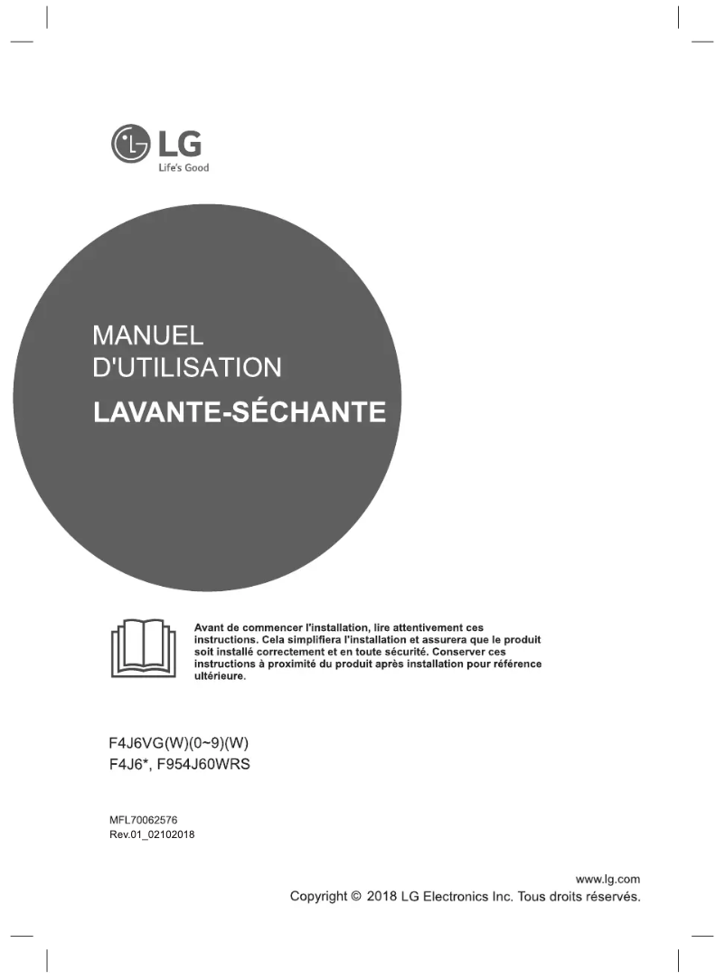 Page 1 de la notice Manuel utilisateur LG F954J62IXS