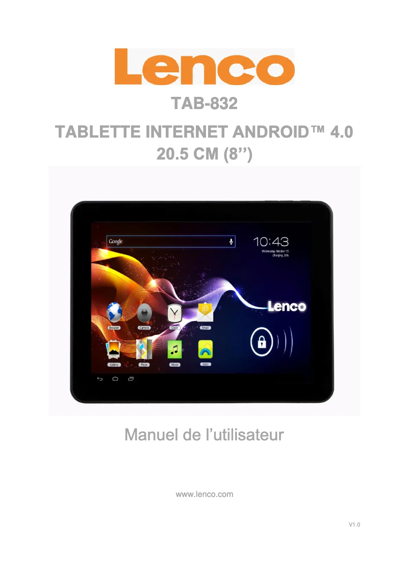 Image de la première page du manuel de l'appareil TAB-832