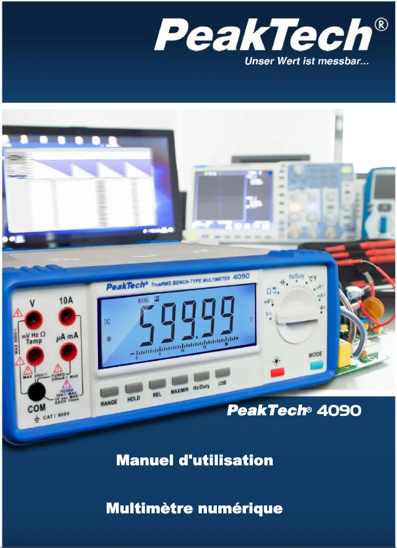 Page 1 de la notice Manuel utilisateur PeakTech 4090