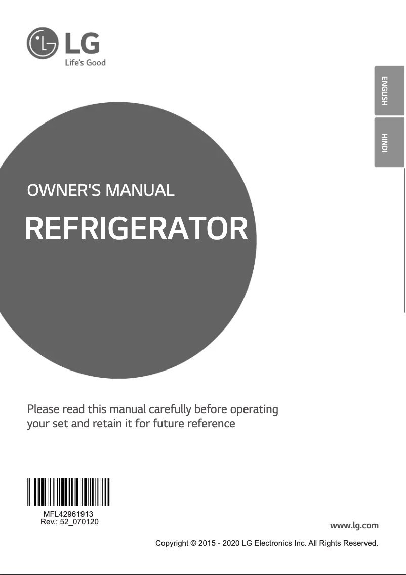 Image de la première page du manuel de l'appareil GL-B191KBPX