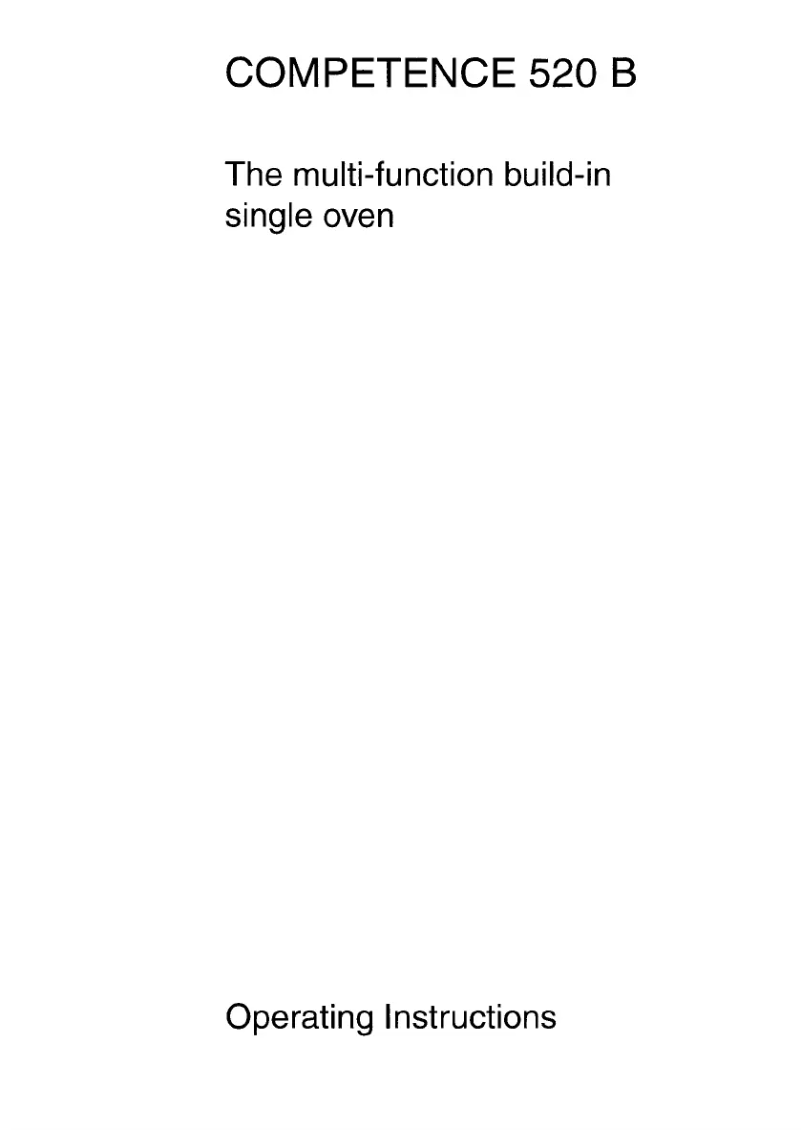Page 1 de la notice Manuel utilisateur AEG Competence 520 B W