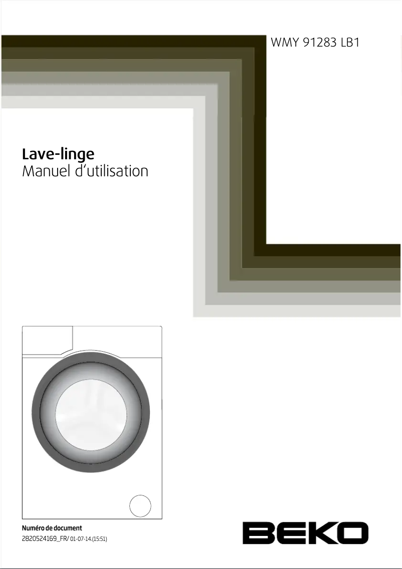 Page 1 de la notice Manuel utilisateur Beko WMY 91283 LB1