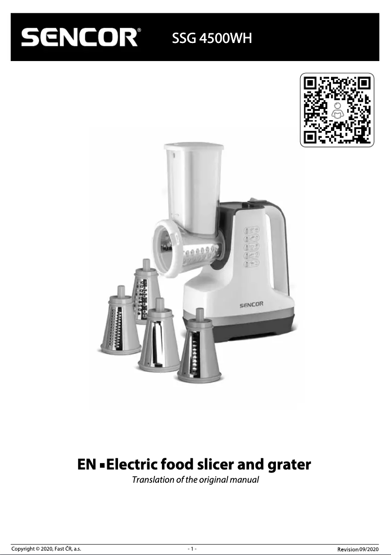 Page 1 de la notice Manuel utilisateur Sencor SSG 4500WH